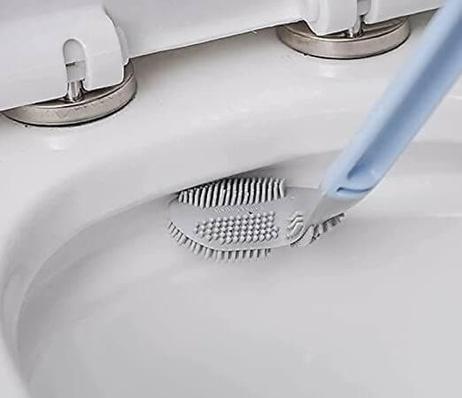 Long Handle Toilet Brush for Bathroom Cleaning Brush (Gray) - HalfPe