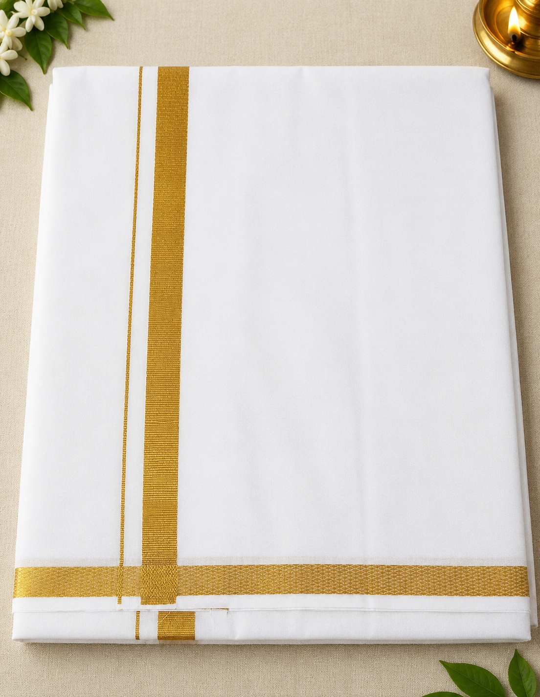 Men’s Traditional Dhoti with Designer Border – 2 Meter VIP Dhoti Style