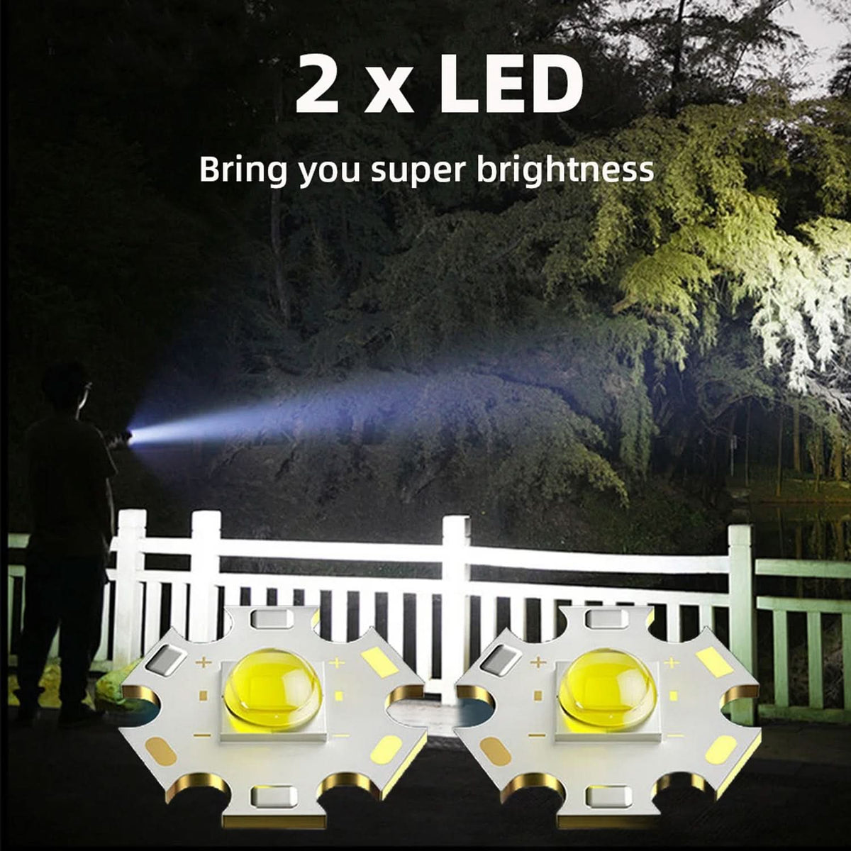 Rechargeable Mini Led Flashlight With Power Bank 3 Modes (1 Pc) HP DD