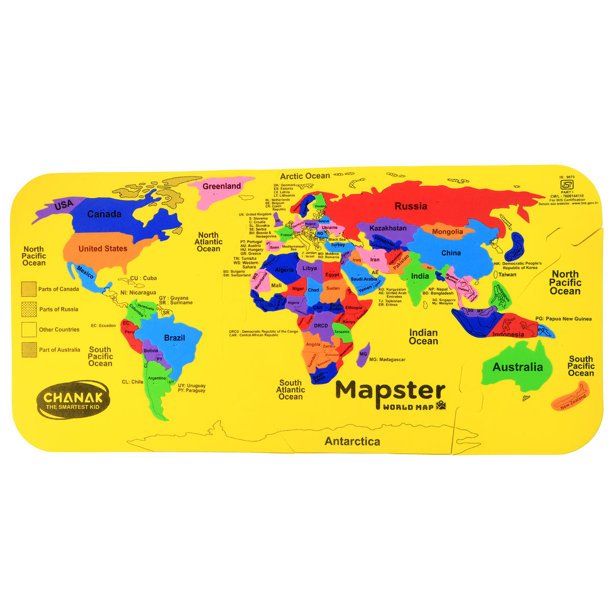 Aditi Mapster World Map EVA Foam Puzzle Set with Detachable Country Pieces, Flag Matching Chart, and Capital Learning Guide