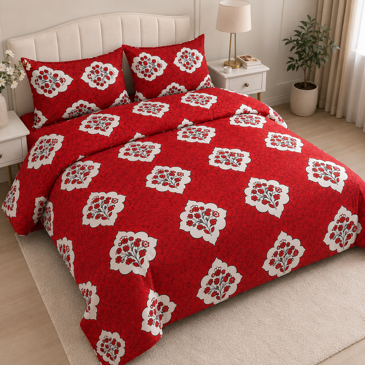 Dream Living Royal Double Bedsheet Set with 2 Pillow Covers – 3 Piece Set, 220 × 240 cm