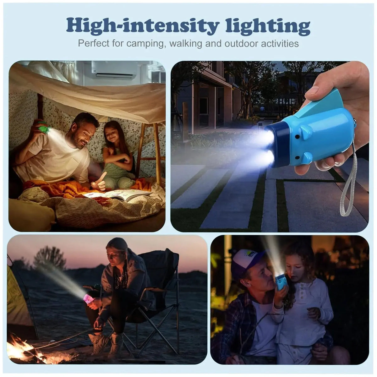 2-led Hand Press Torch  Battery-free Hand Crank Flashlight with Manual Generator, Eco-Friendly Rechargeable Light for Camping HP DD