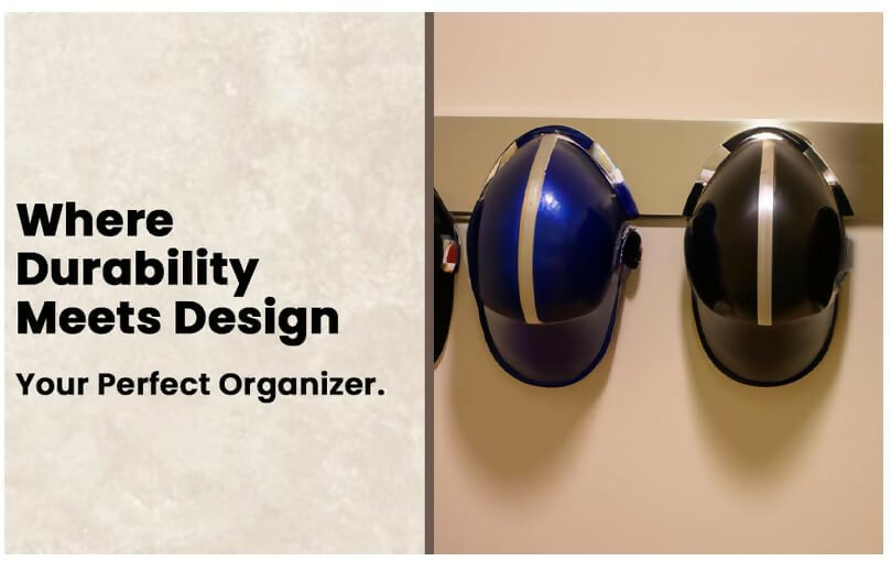 Multi-Purpose Over The Door Helmet Holder & Organizer, Heavy-Duty No-Drill Door Hook for Bags, Jackets, Keys & Accessories WiNNY