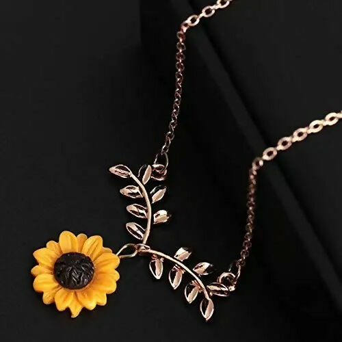 Sunflower Pendant & Star Charm Necklace Set