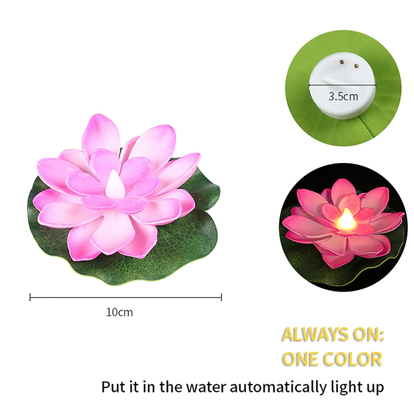 Water Floating Smokeless Candles  Lotus Flowers Sensor Led Tealight For Outdoor And Indoor Decoration - Pack Of 6 Candle Candle (Pack Of 6)
