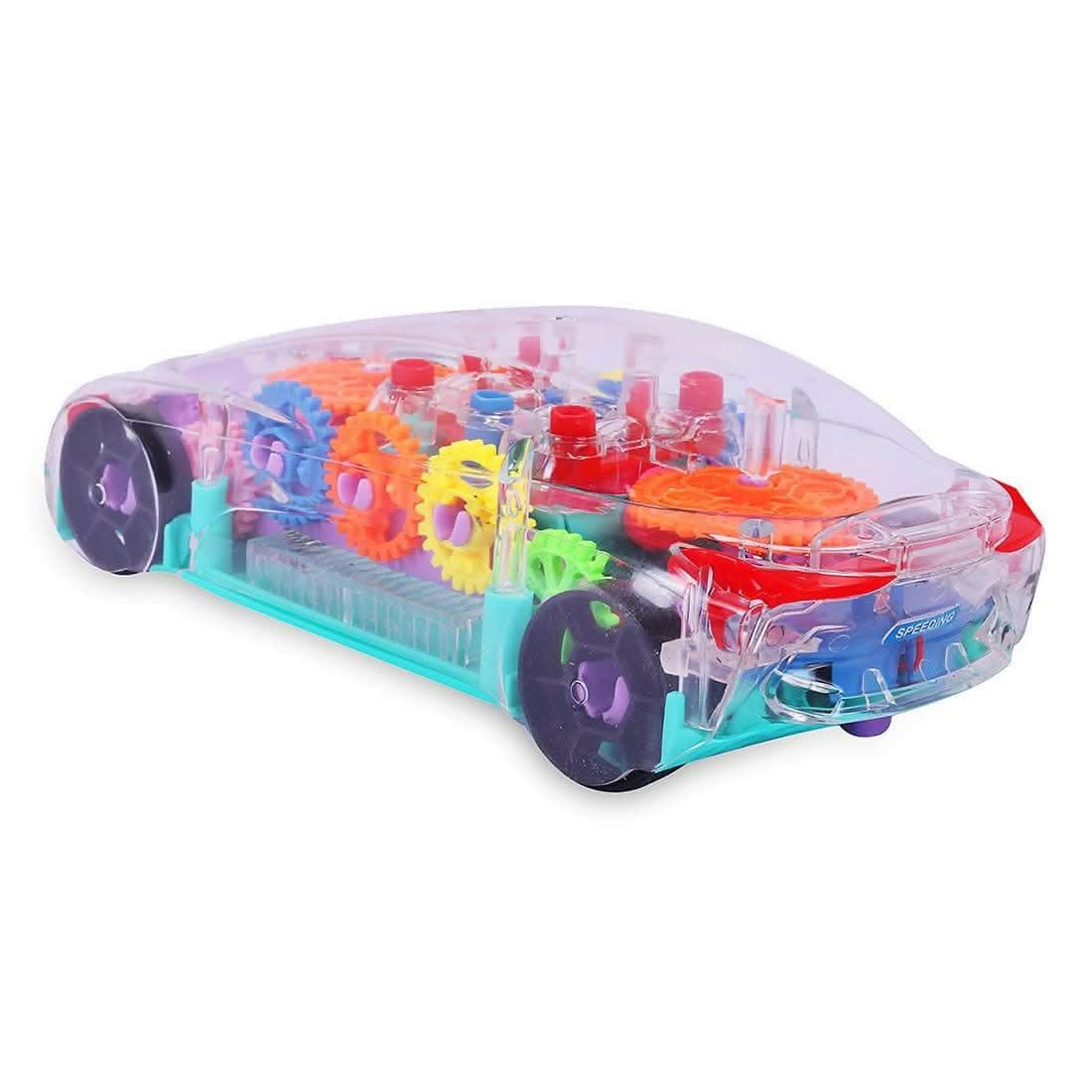 3D Lights Transparent Concept Musical Toy Cars - HalfPe