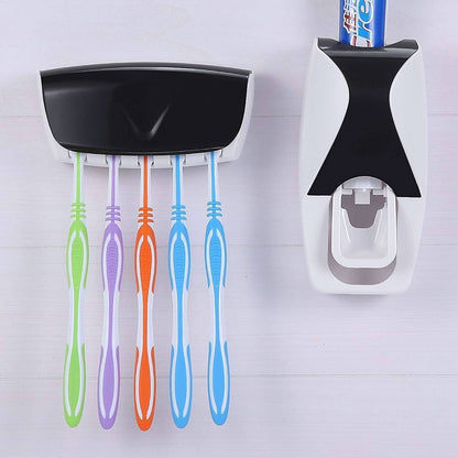 Toothpaste Dispenser with Toothbrush – Automatic Wall-Mounted Set