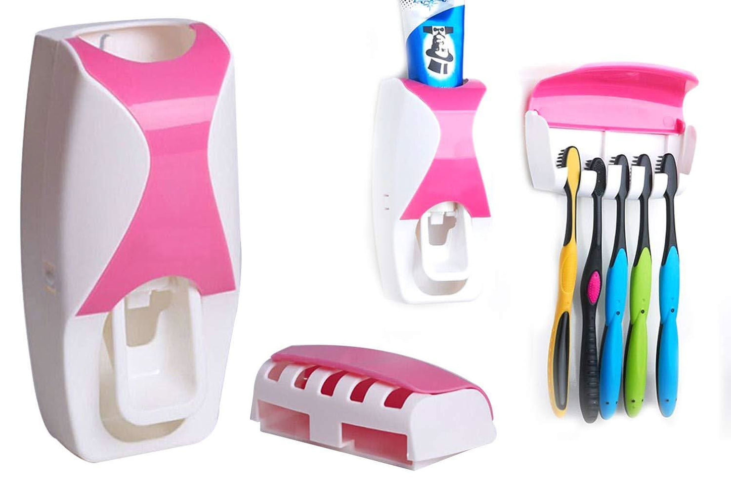 Toothpaste Dispenser with Toothbrush – Automatic Wall-Mounted Set