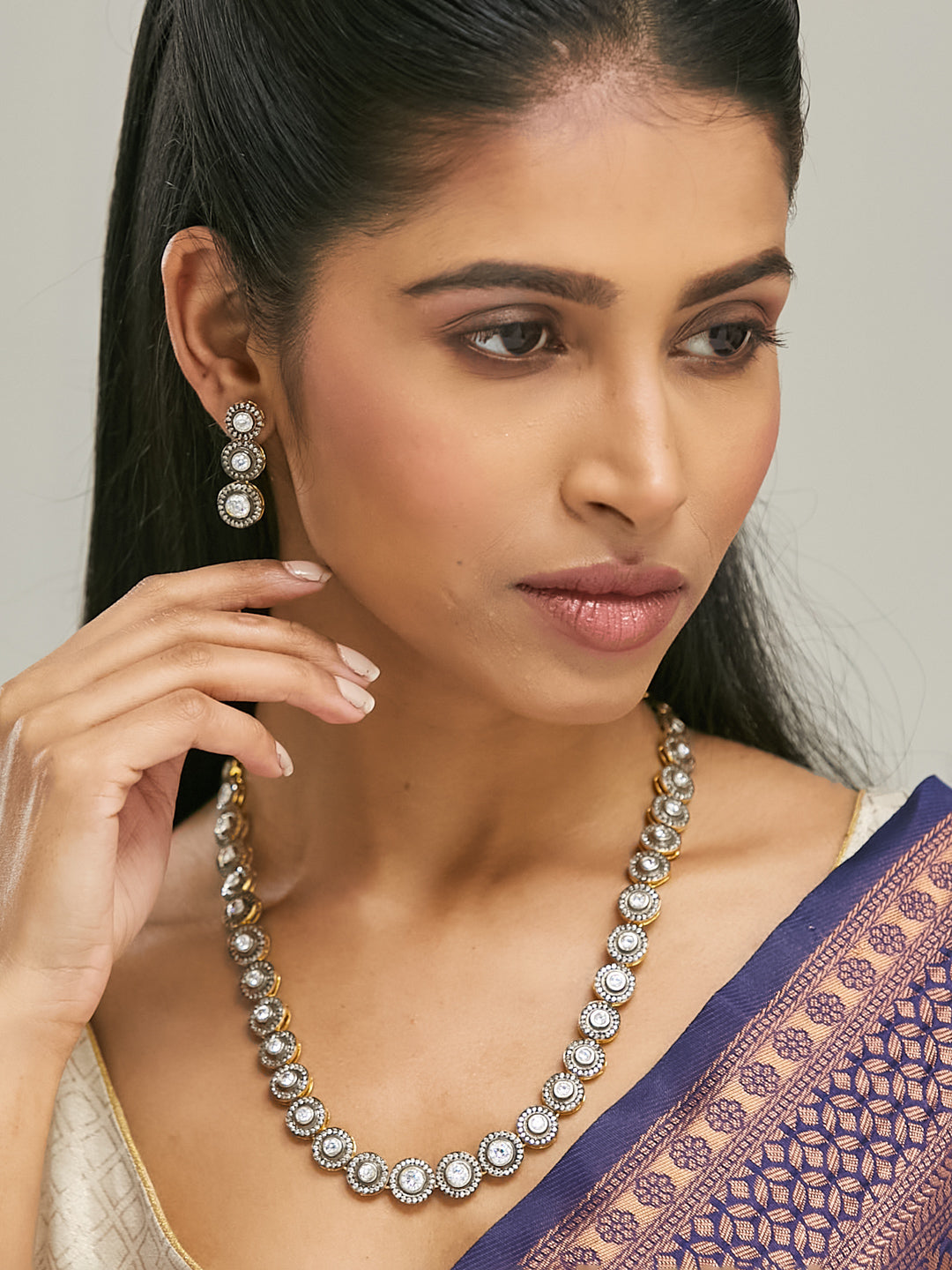 22K Gold-Plated Kundan Studded Necklace Set