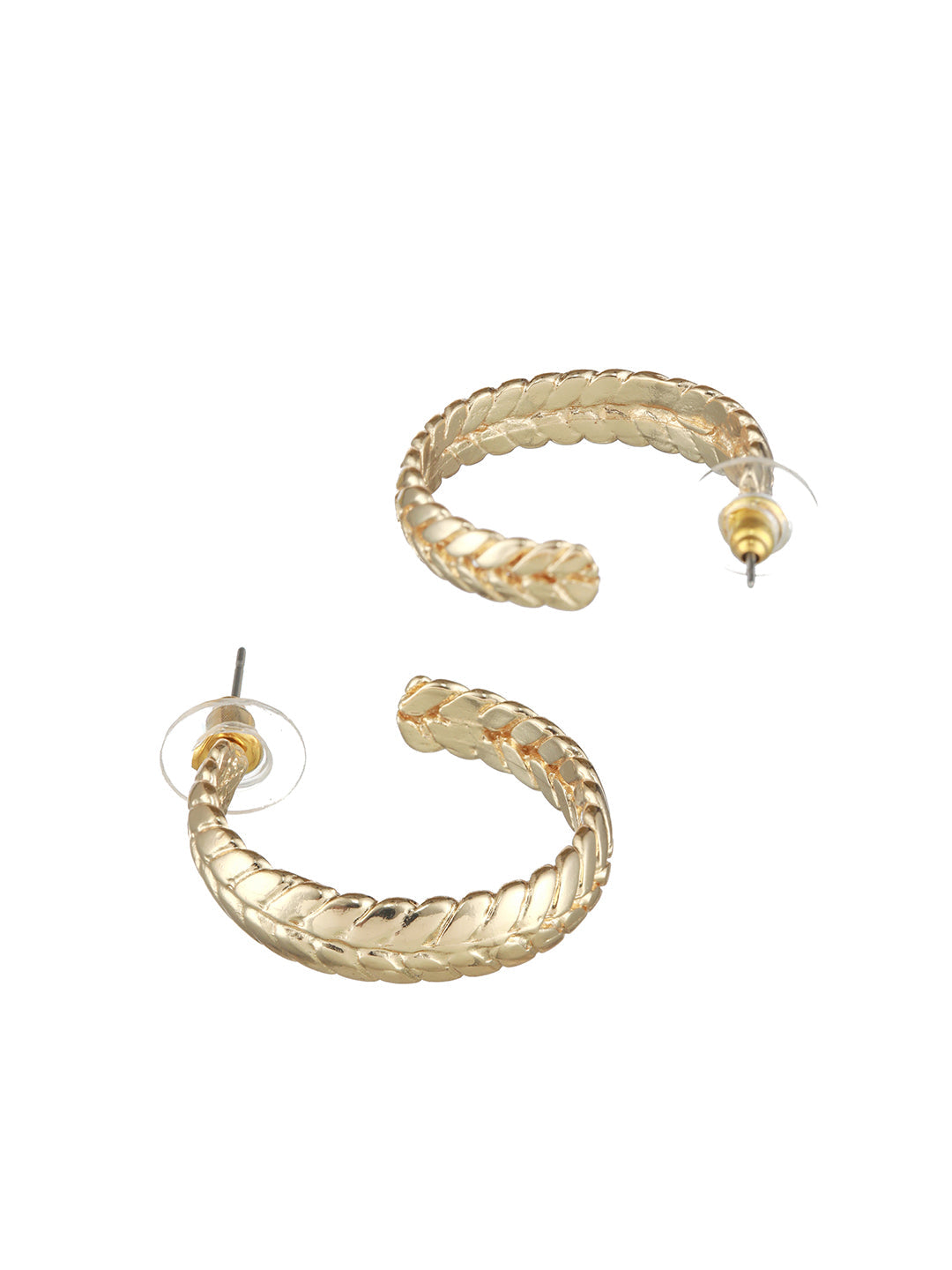 Set Of 2 Gold Plated Circular Hoop Earrings