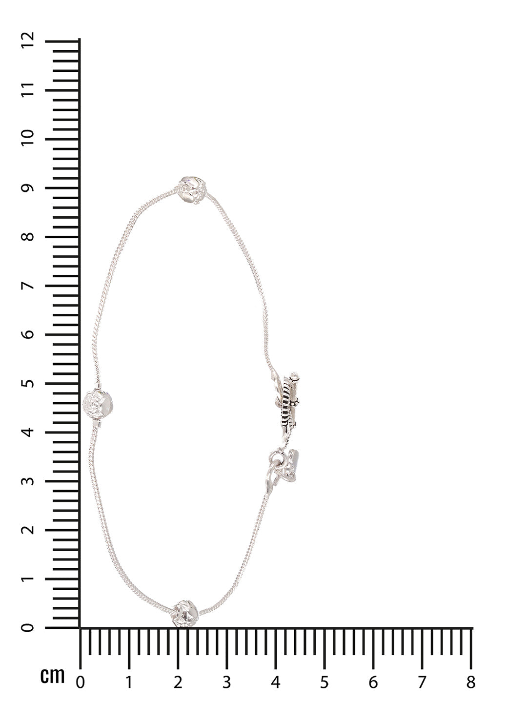 Set Of 2 Silver Plated Beaded Anklets