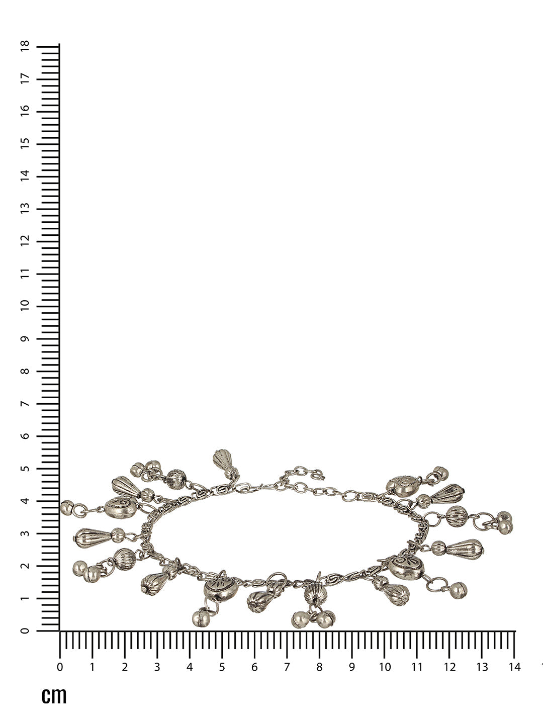 Jazz and Sizzle - Set Of 2 Oxidised Silver-Plated & Heart Charm Ghungroo Anklets