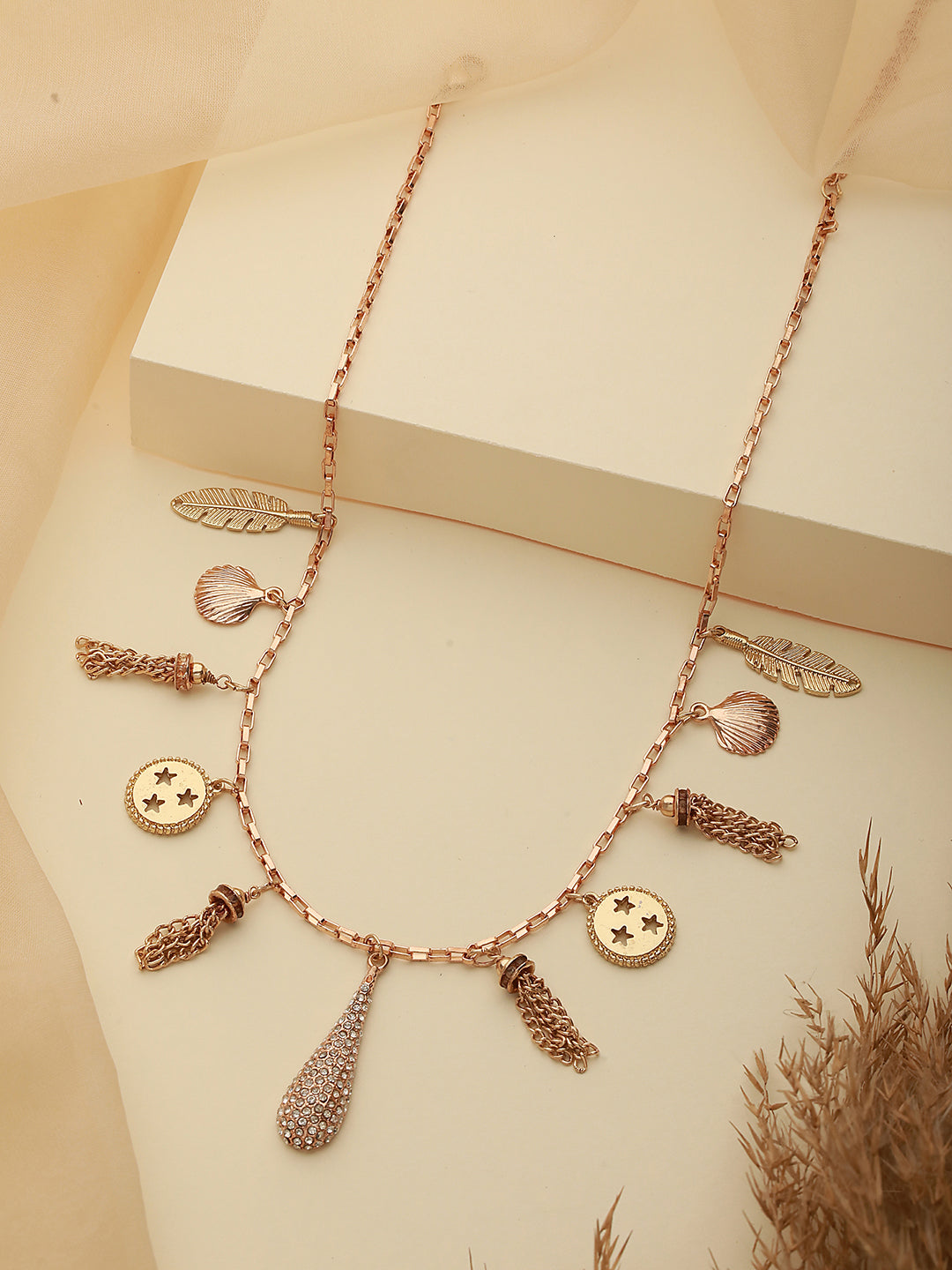 Jazz And Sizzle Gold-Plated Layered Charm Necklace