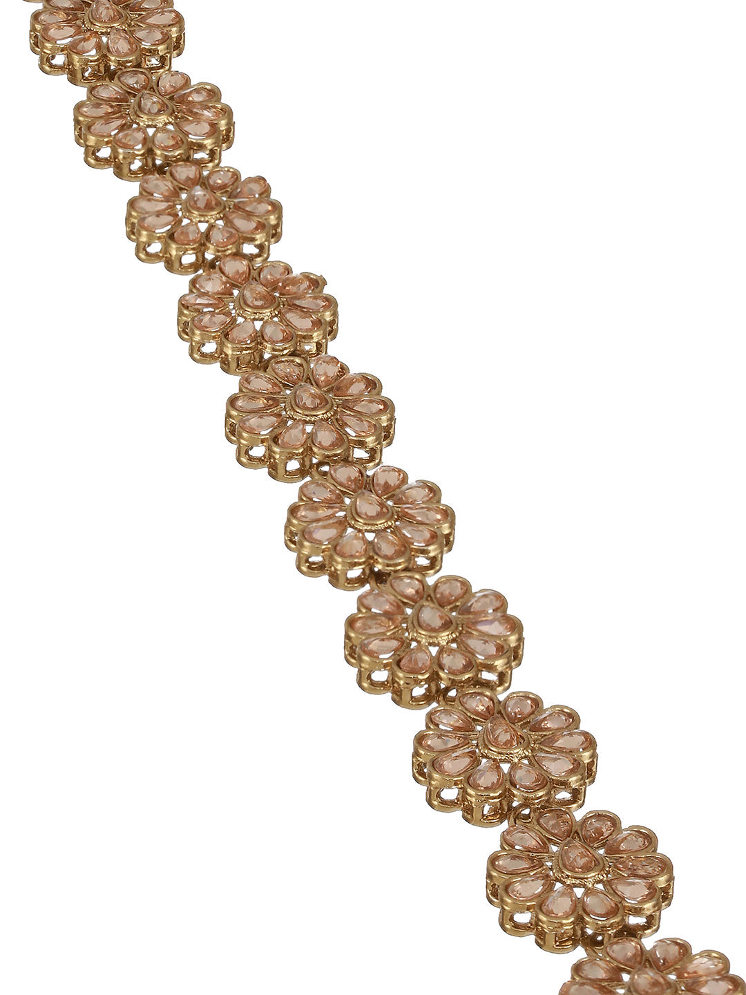 Mehandi Gold-Plated Kundan-Studded Floral Shaped Mathapatti