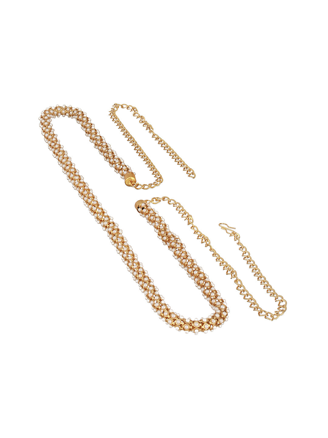 Jazz And Sizzle Gold Plated Pearl Beaded Waist Belt