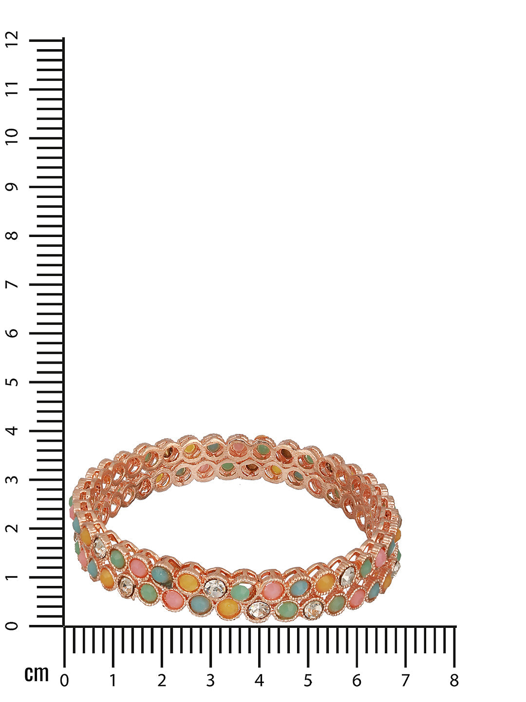 Set Of 2 Rose Gold-Plated Cz & Ad-Studded Bangles