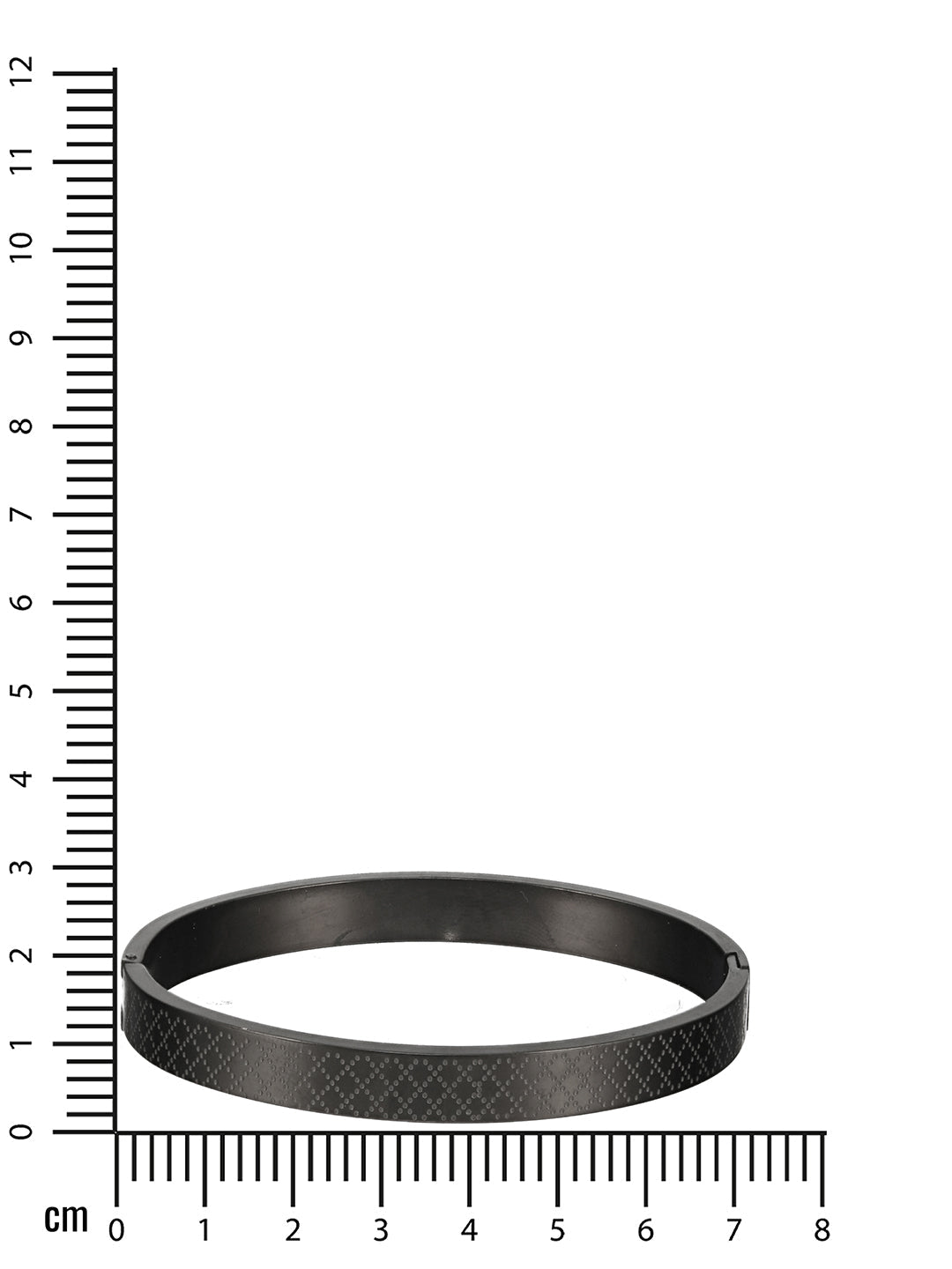 Men'S Black Stainless Steel Dotted Print Kada Bracelet