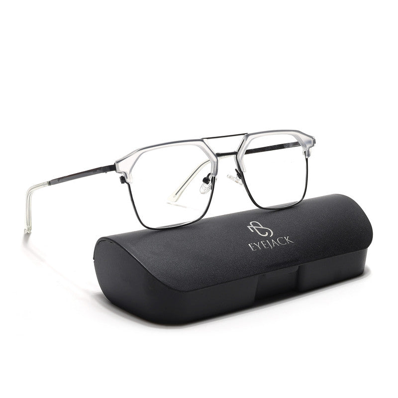 Eyejack Turbo Transparent & Black Wayfarer Eyeglasses for Men and Women - view 6