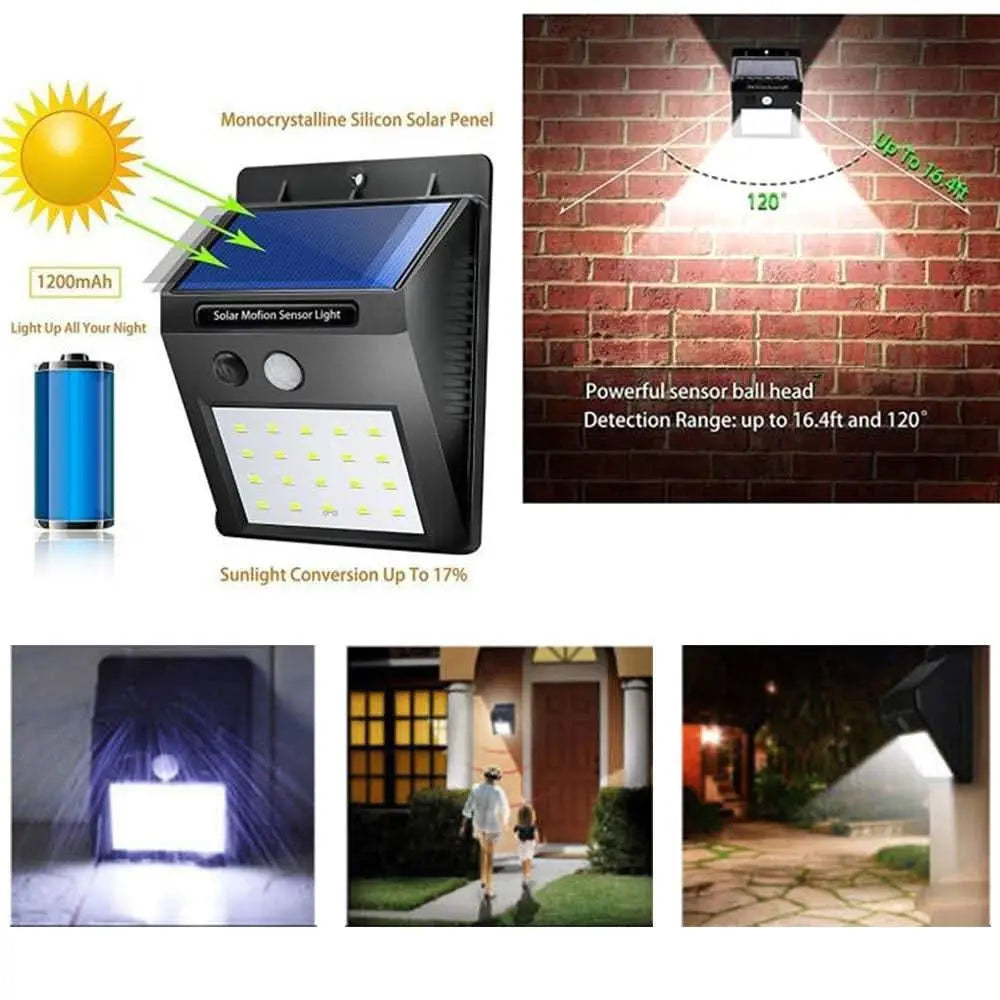 Solar Security Led Night Light For Home Out door garden Wall (Black) (20-led Lights) HP DD