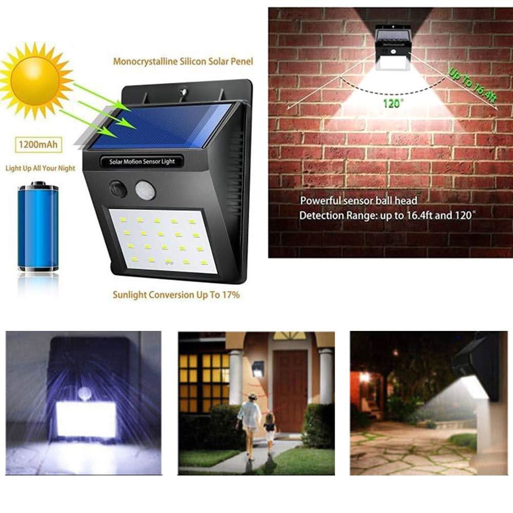 Solar Security Led Night Light For Home Out door garden Wall (Black) (20-led Lights)