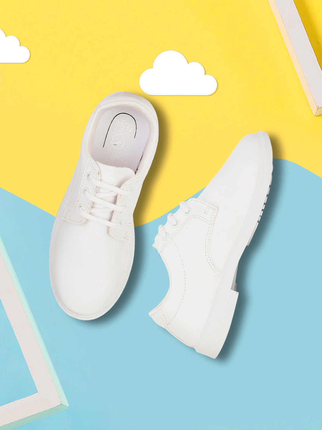 Bata Boy's White Lace-up Derby School Shoes - White
