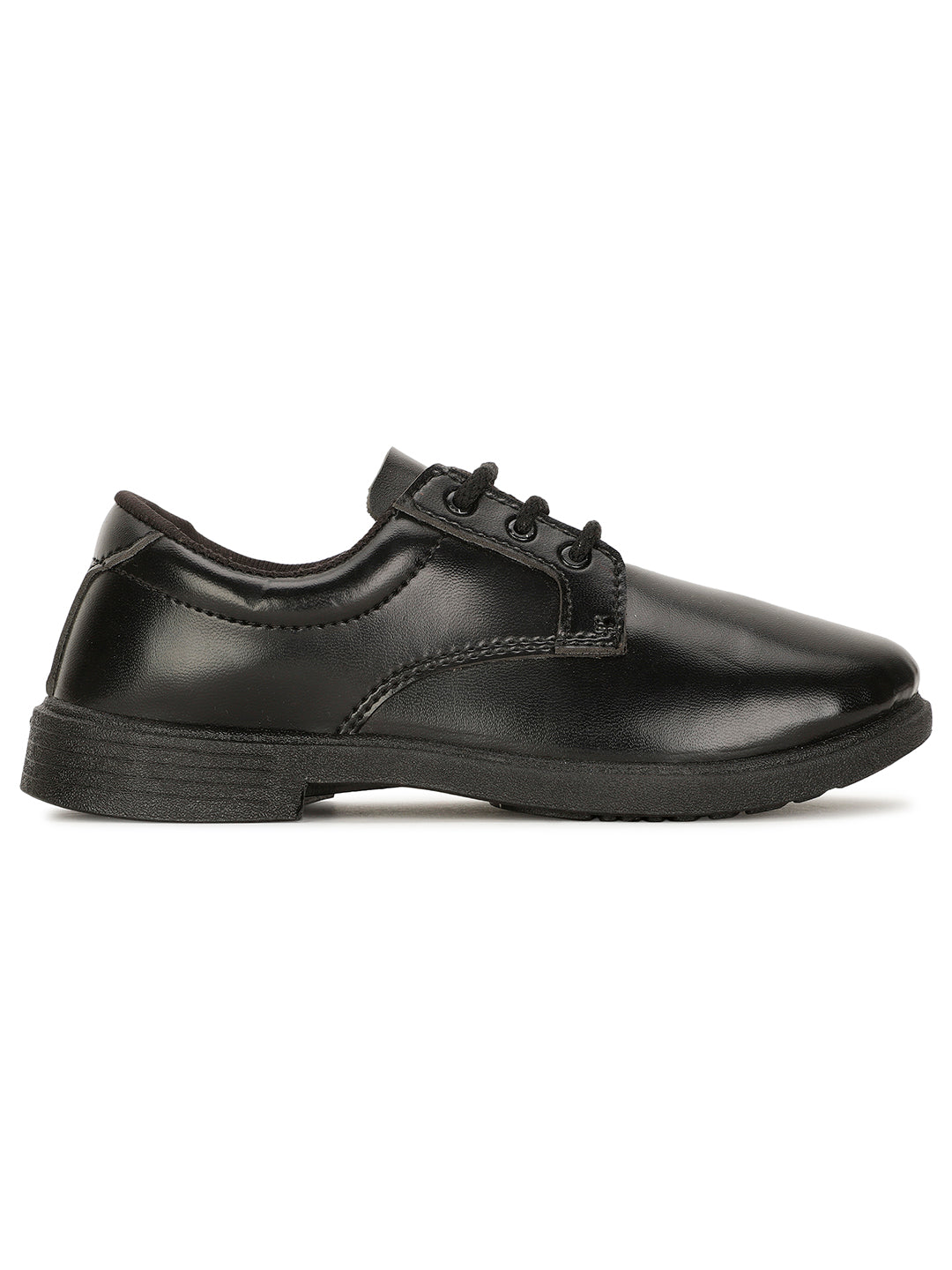 Bata Boy's Black Lace-up Derby School Shoes - Black