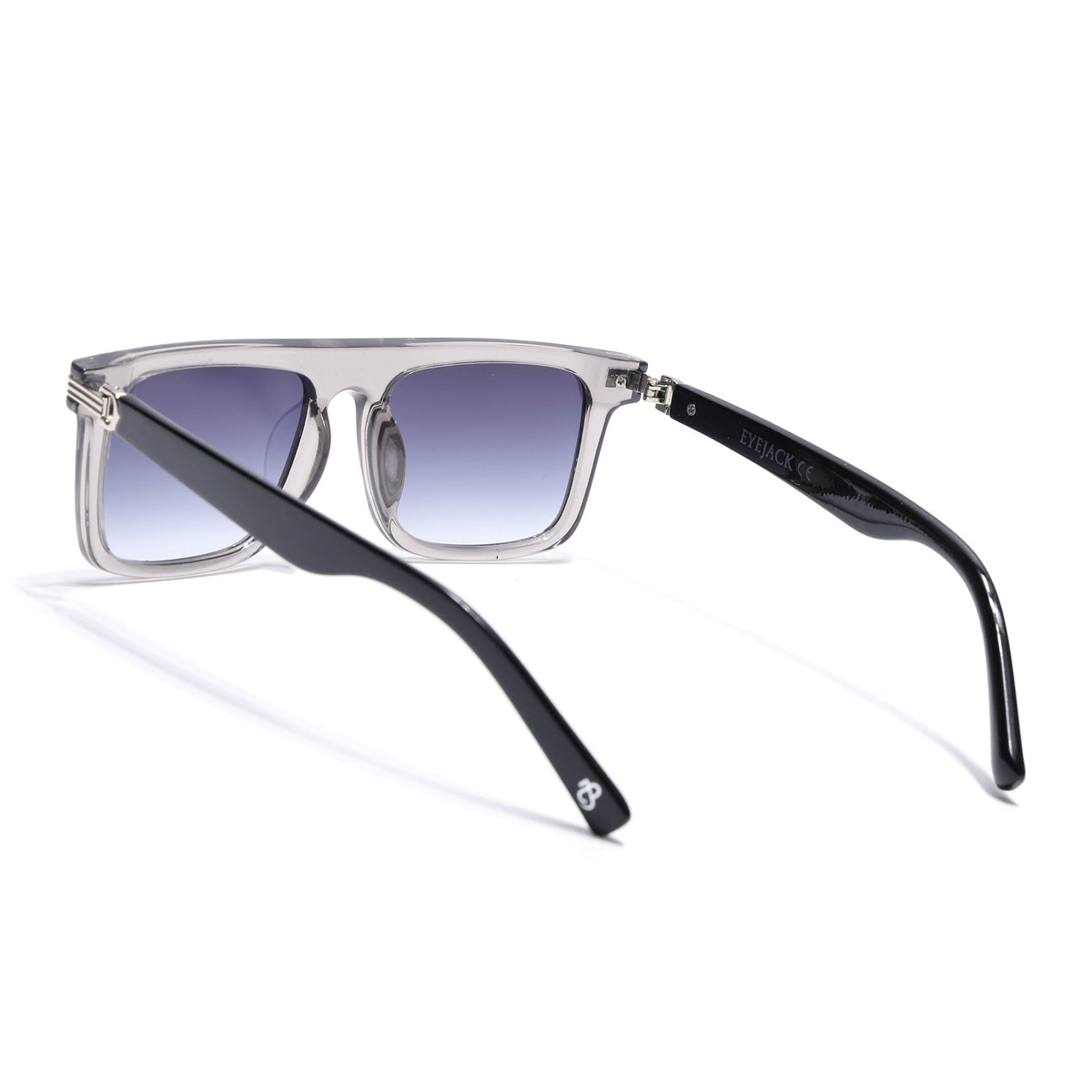 Eyejack Transparent Grey Rectangle Sunglasses for Men and Women - view 6