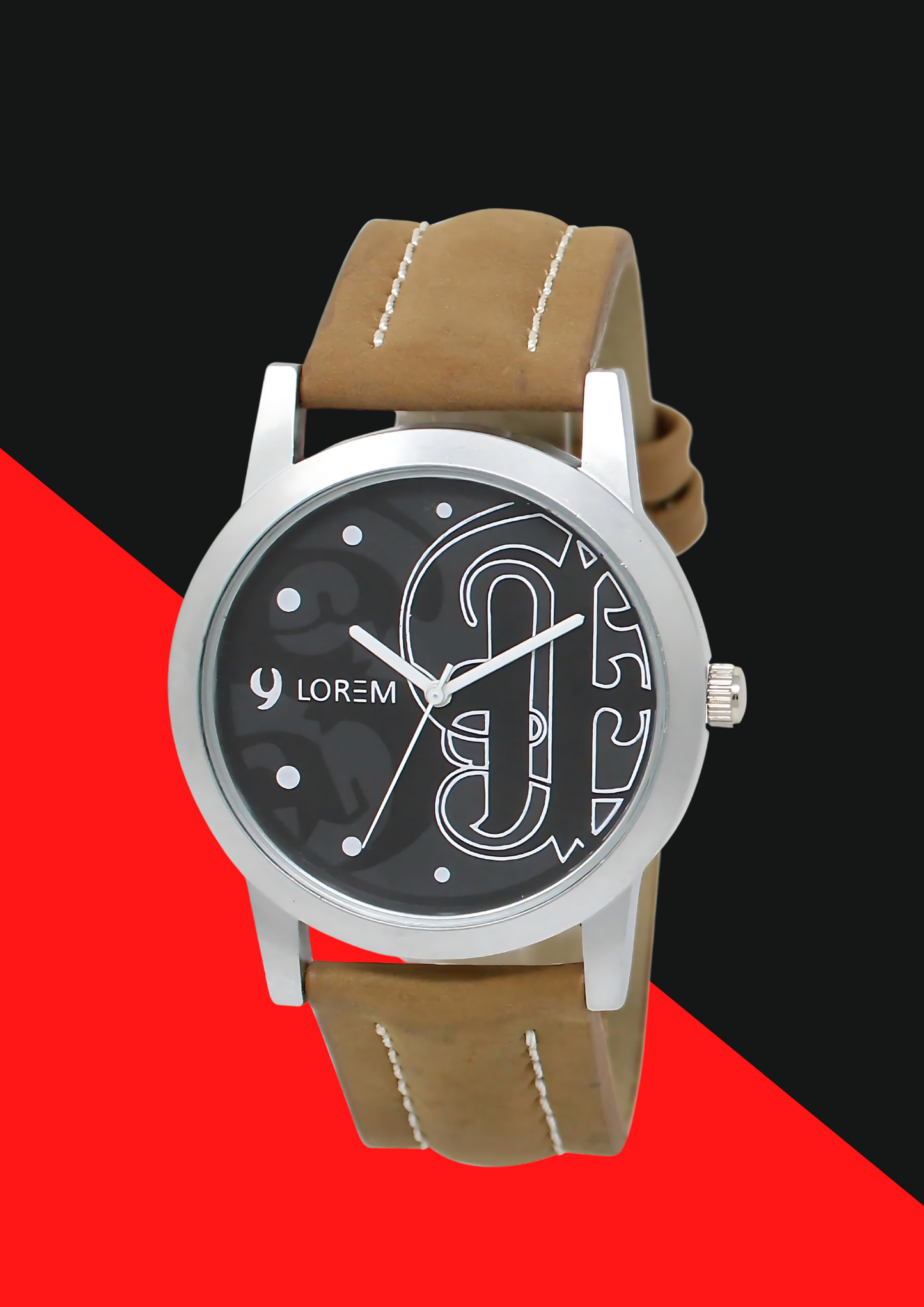 LOREM Black Casual Analog Watch For Men LR14