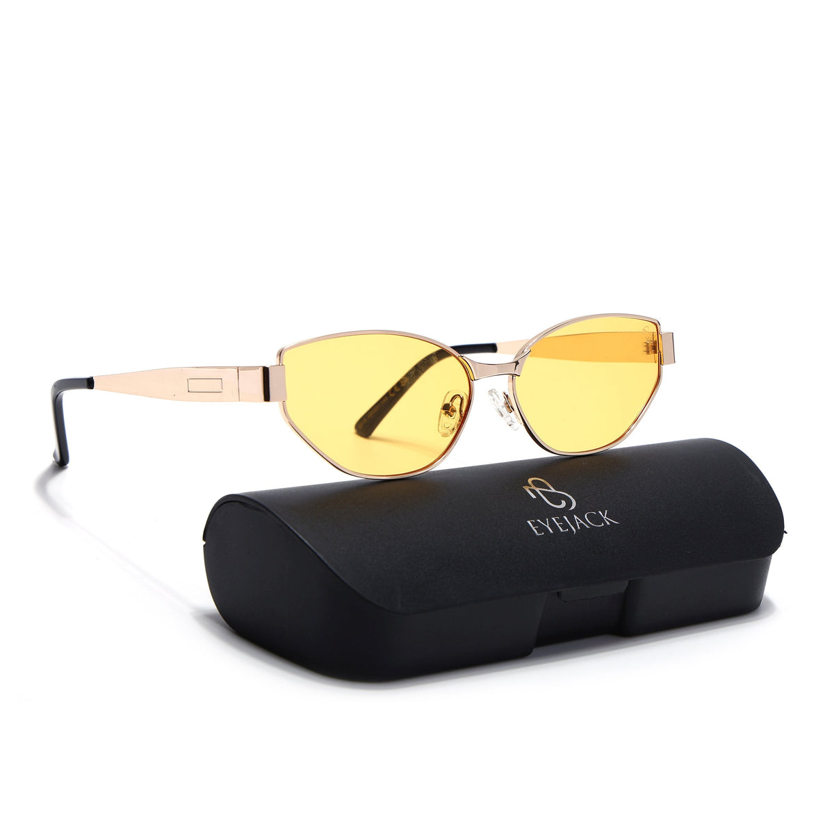 Diva Golden Cateye Sunglasses for Men and Women - Style 2176 - with box packaging