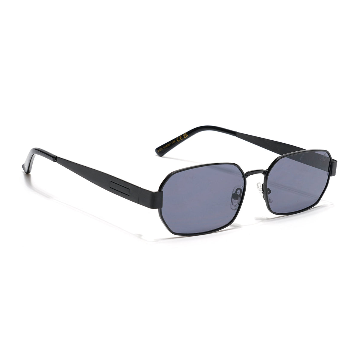 Alpha Black Rectangle Sunglasses for Men and Women - view 3