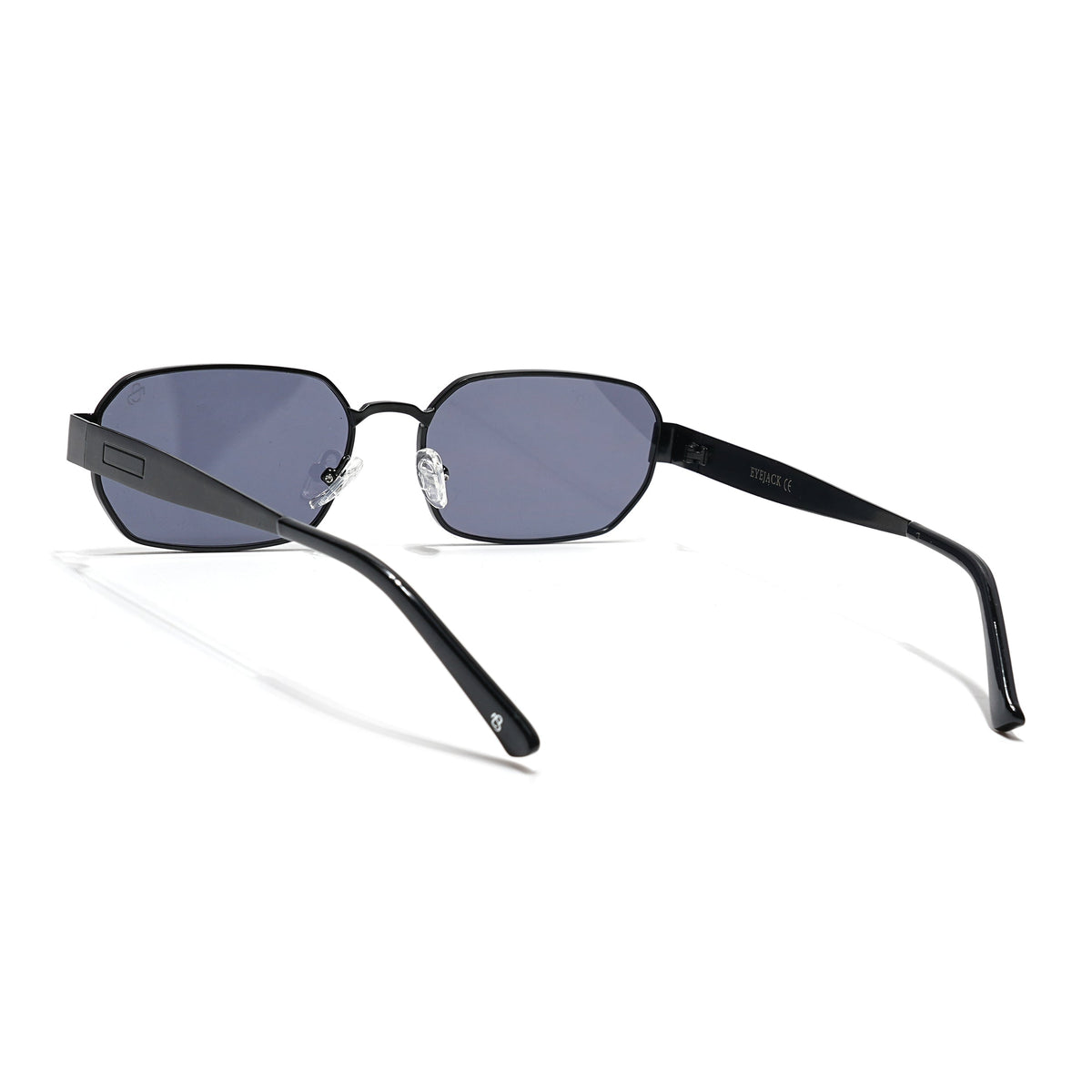 Alpha Black Rectangle Sunglasses for Men and Women - view 6