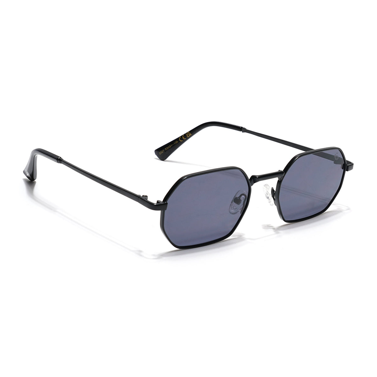 Auralis Black Hexagonal Sunglasses for Men and Women - view 1
