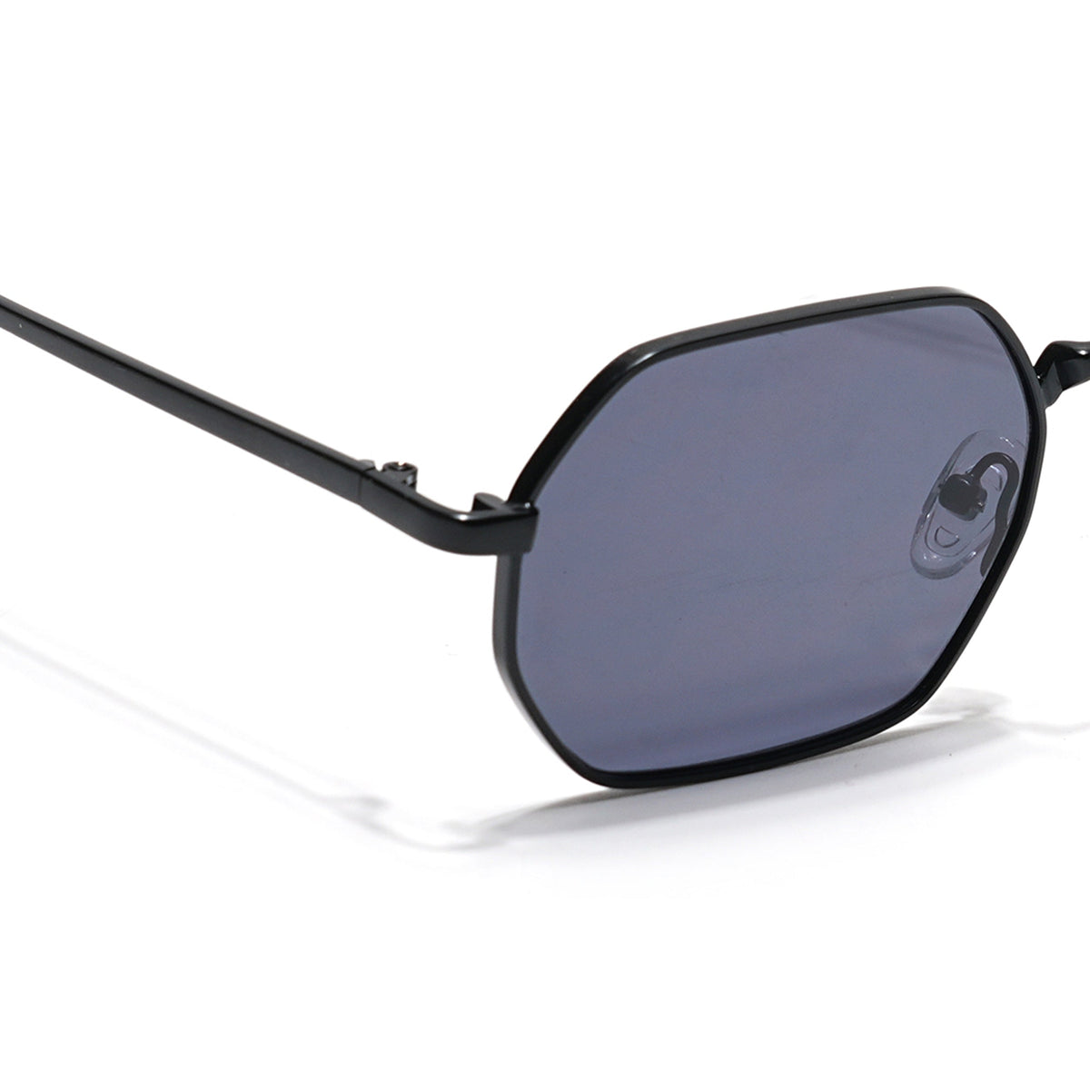 Auralis Black Hexagonal Sunglasses for Men and Women - view 3