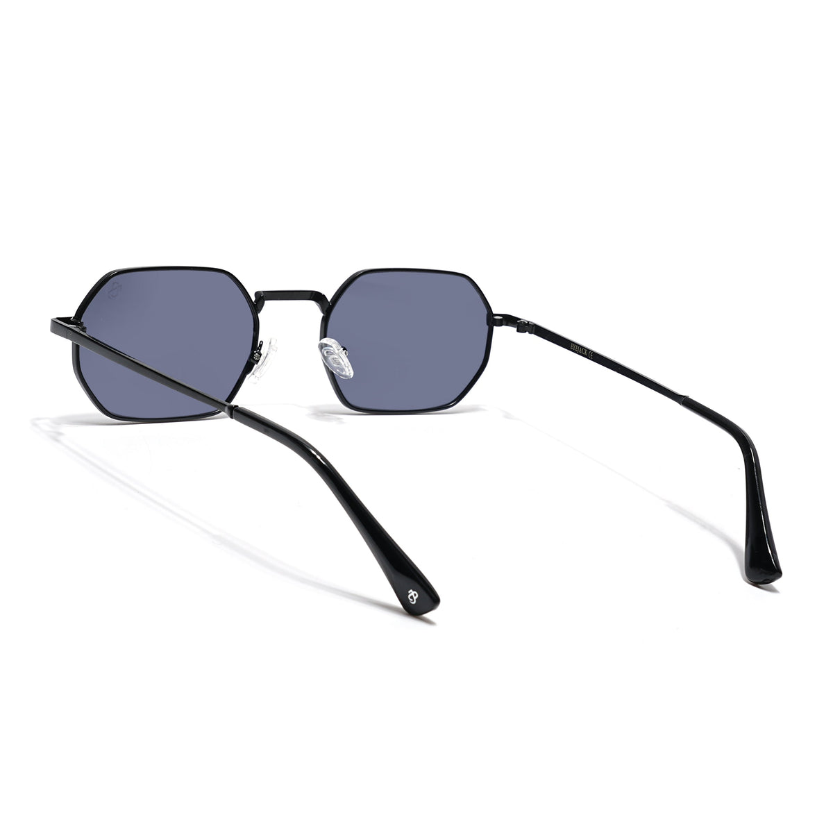 Auralis Black Hexagonal Sunglasses for Men and Women - view 4