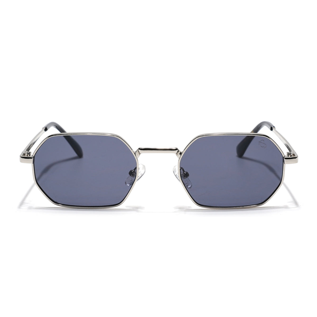 Auralis Silver Hexagonal Sunglasses for Men and Women - view 4