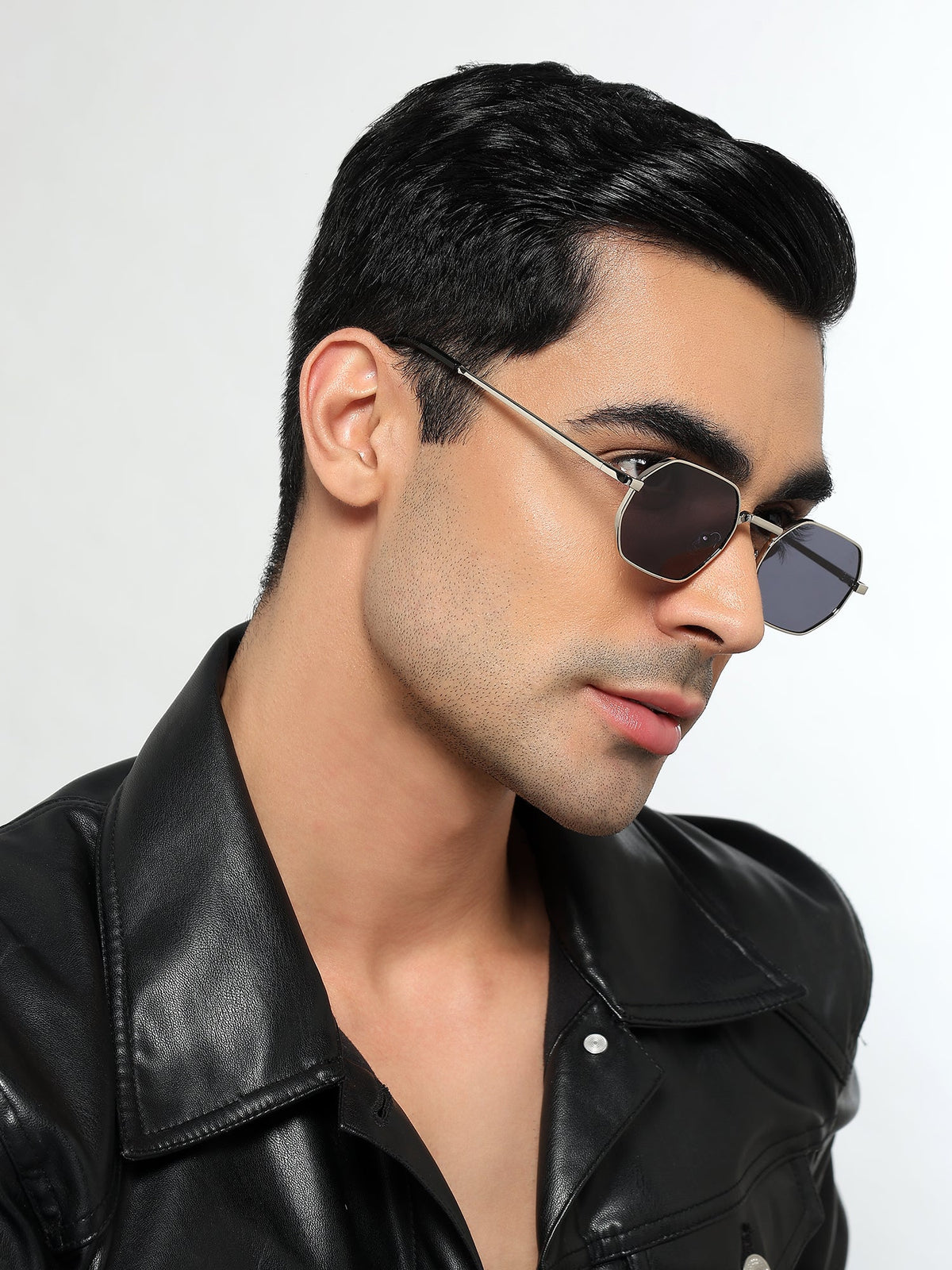 Auralis Silver Hexagonal Sunglasses for Men and Women - view 1