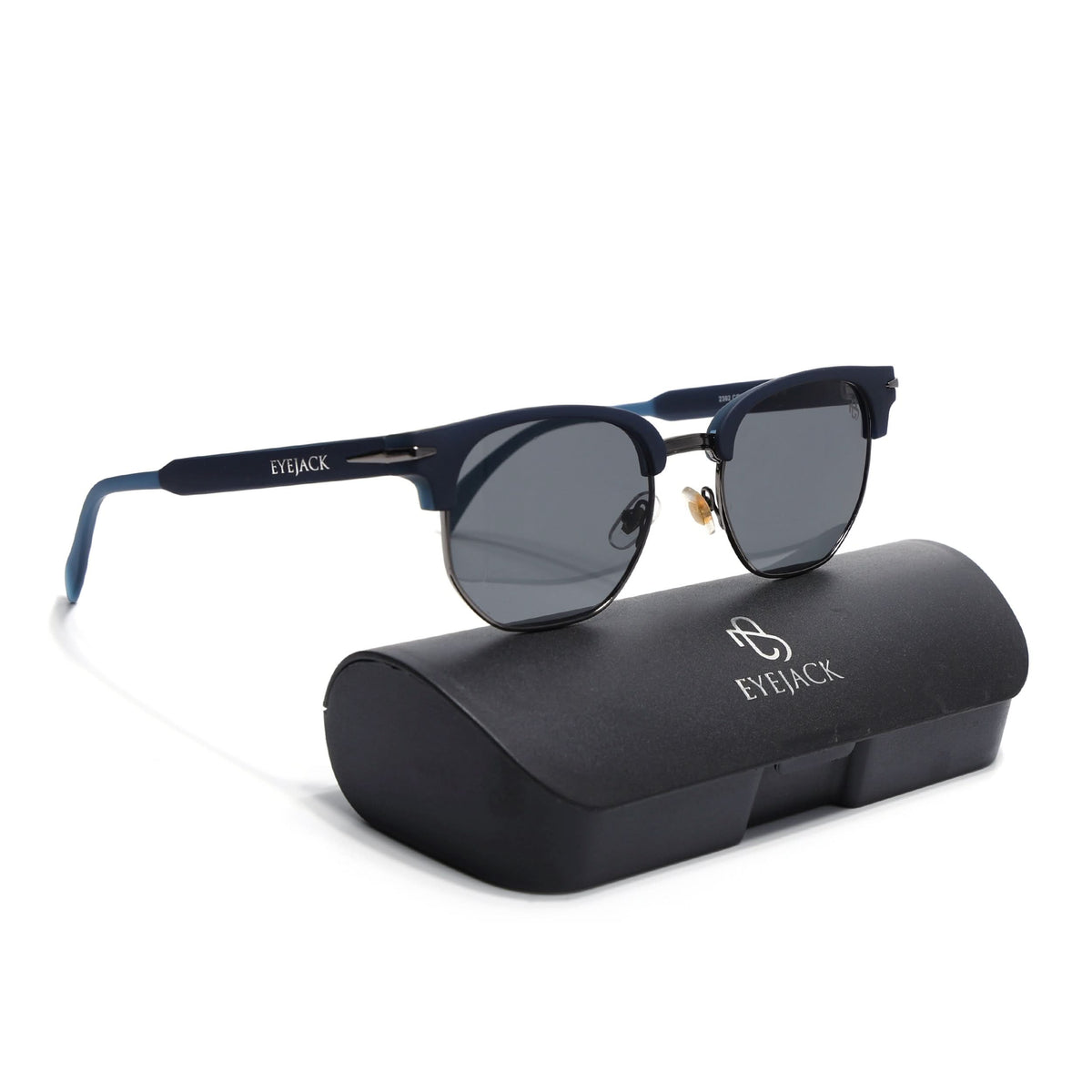 Eyejack Blue & Grey Hexagonal Sunglasses for Men and Women - view 8