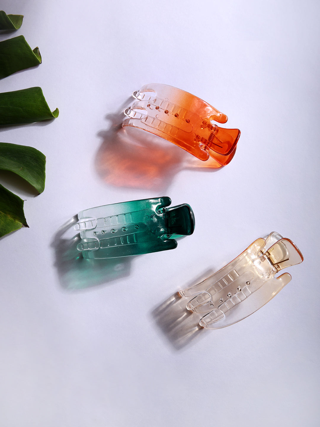 Set Of 3 Multicoloured Alligator Hair Accessory Set