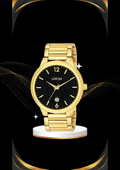 Black Date Function Casual Analog Watch For Men (LR135) LOREM
