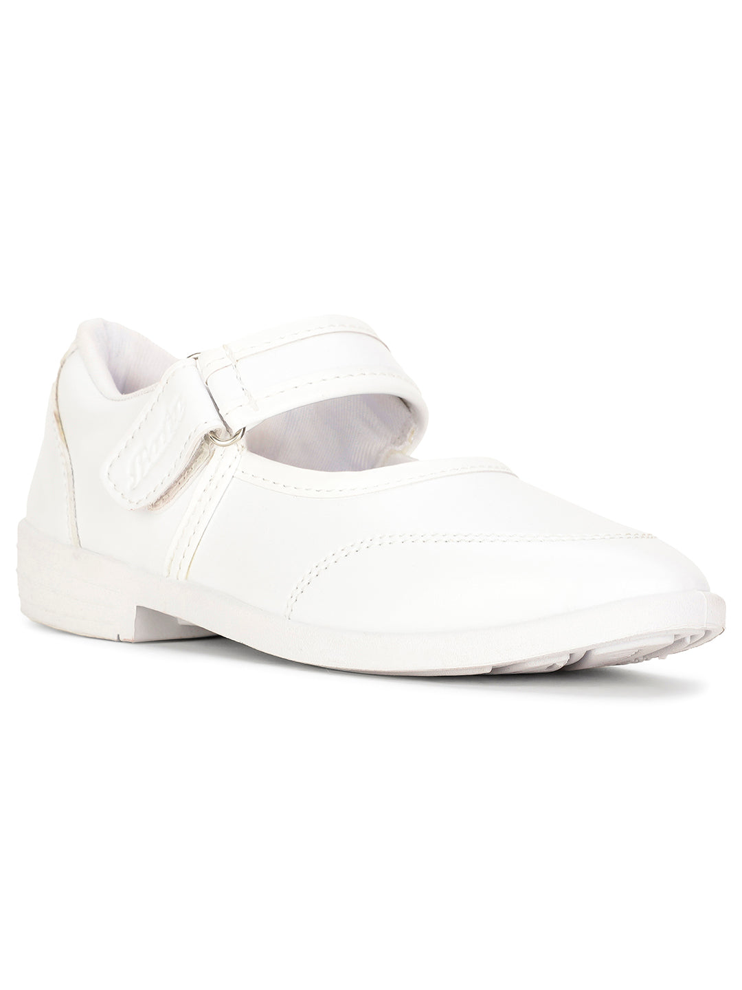 Bata Girl's White Velcro School Shoes - White