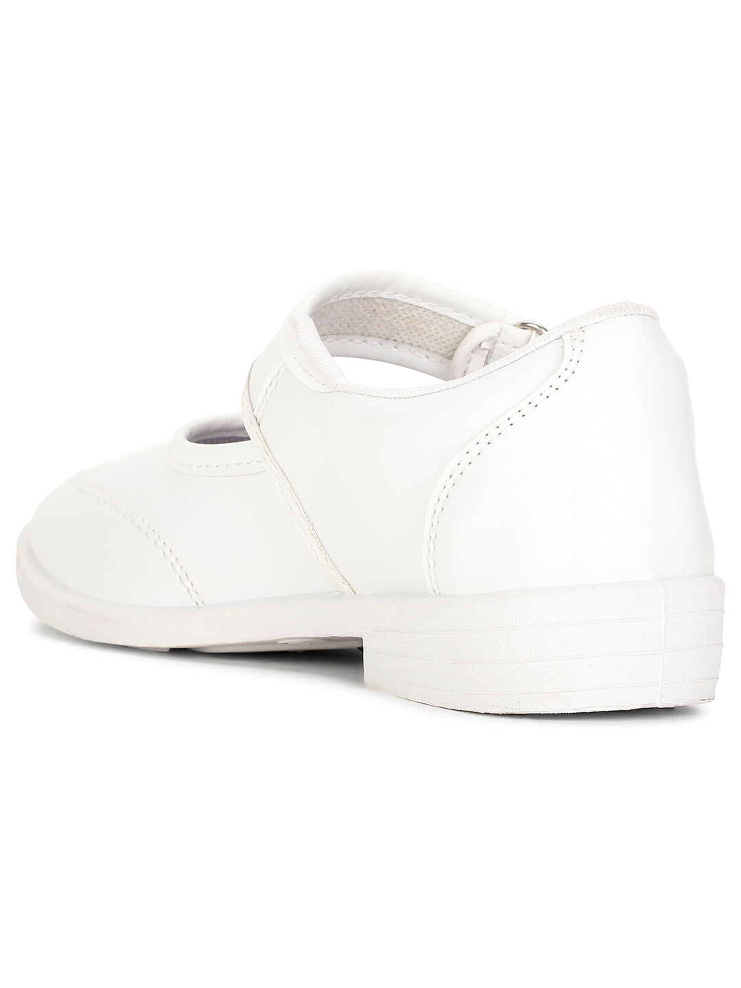 Bata Girl's White Velcro School Shoes - White