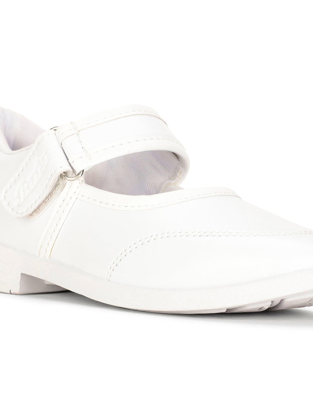 Bata Girl's White Velcro School Shoes - White