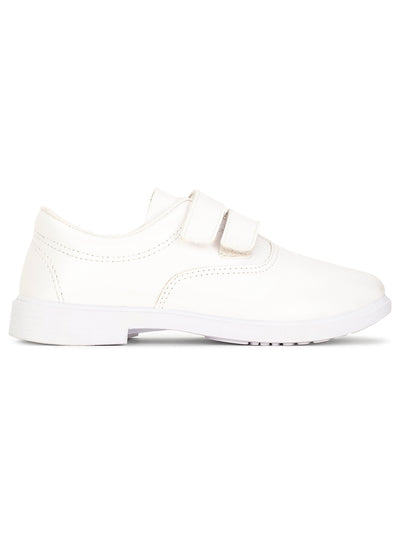 Bata Girl's White Velcro School Shoes - White