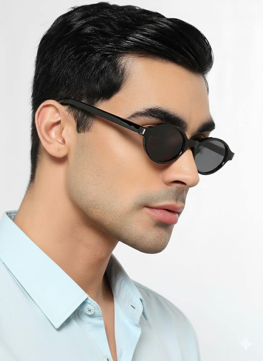 Bloom Black Oval Sunglasses for Women - view 3