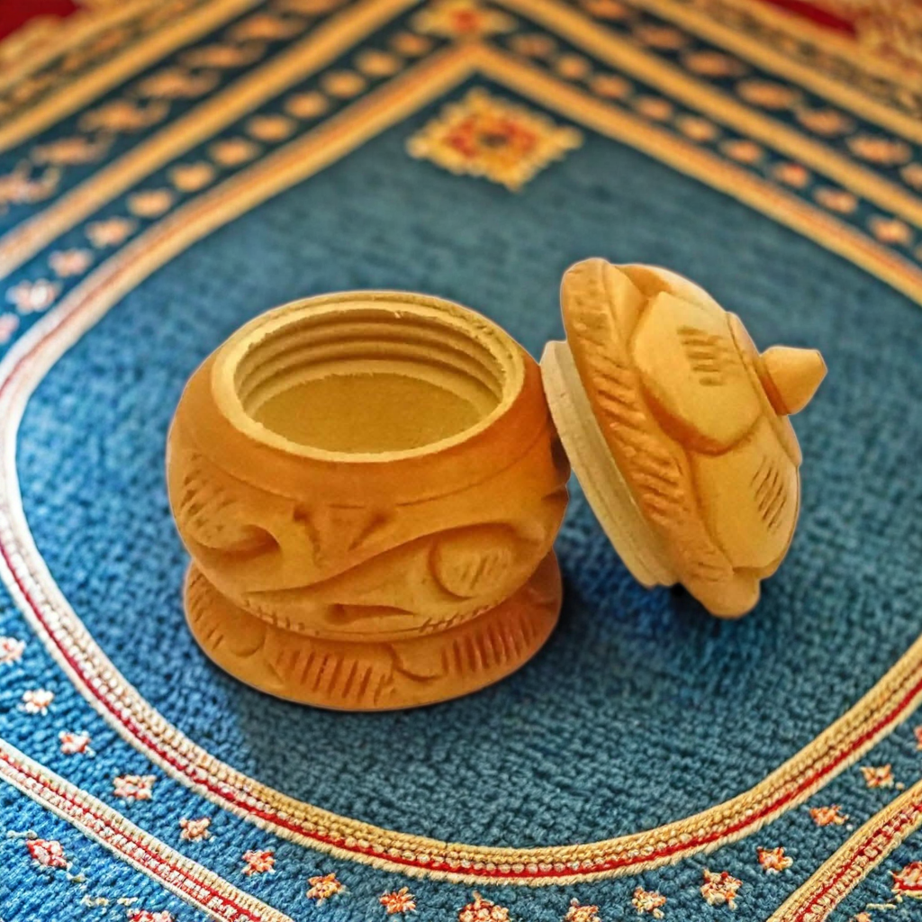 santarms Handmade Wooden Kumkum Box