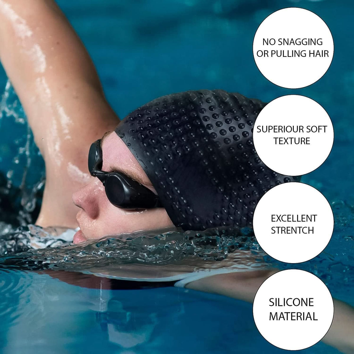Premium Silicone Waterproof Swimming Cap (1 Pc) HP DD