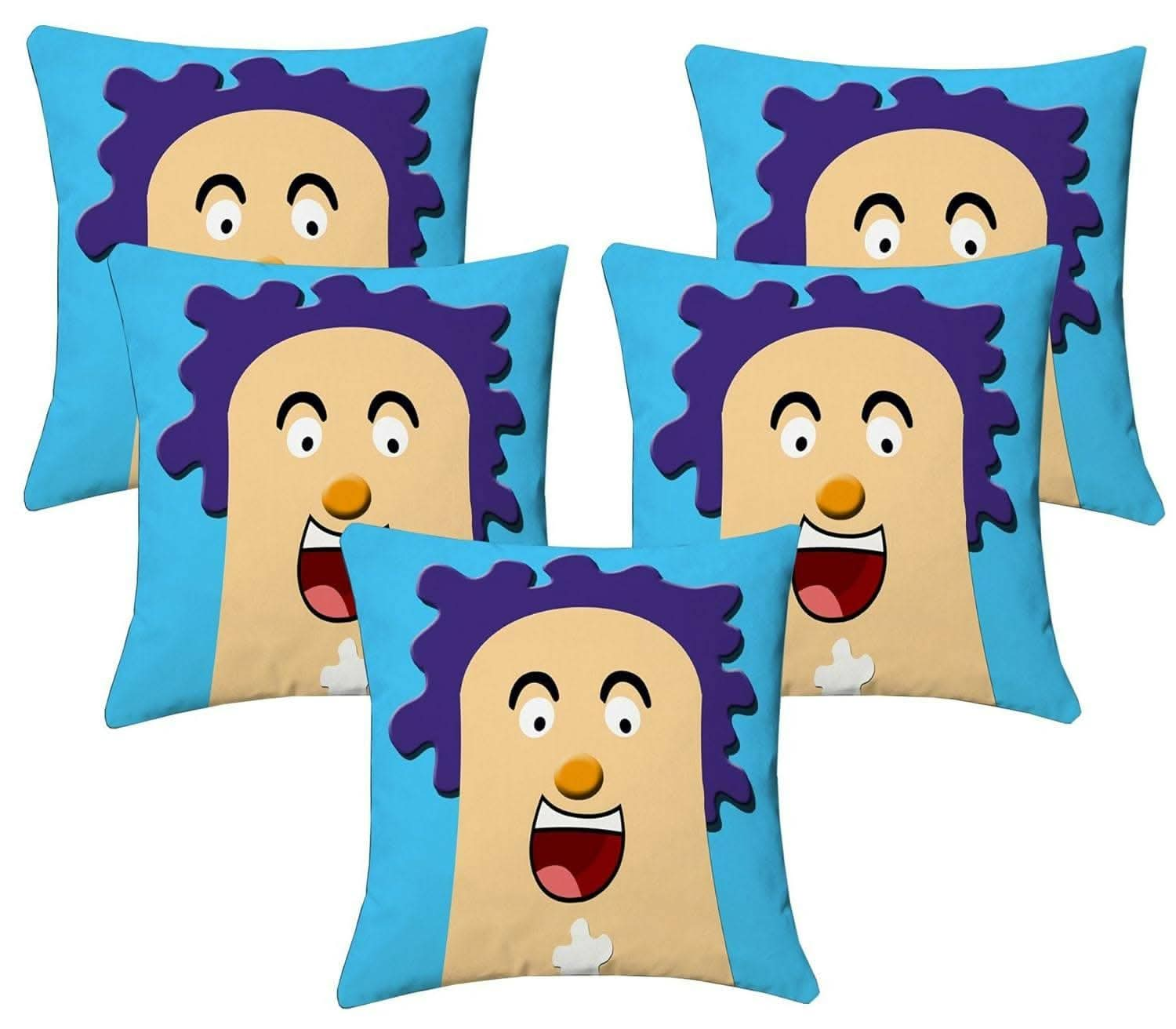 Lushomes Kids Digital Printed Square Festive and Ethnic Cushion Covers (5 Pcs, Size: 12''x12'') - HalfPe