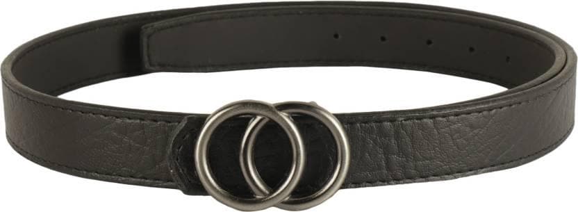 ZEVORA Girls Casual Party Black Genuine Leather Belt - HalfPe