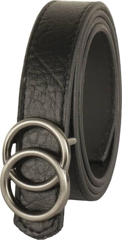 ZEVORA Girls Casual Party Black Genuine Leather Belt - HalfPe