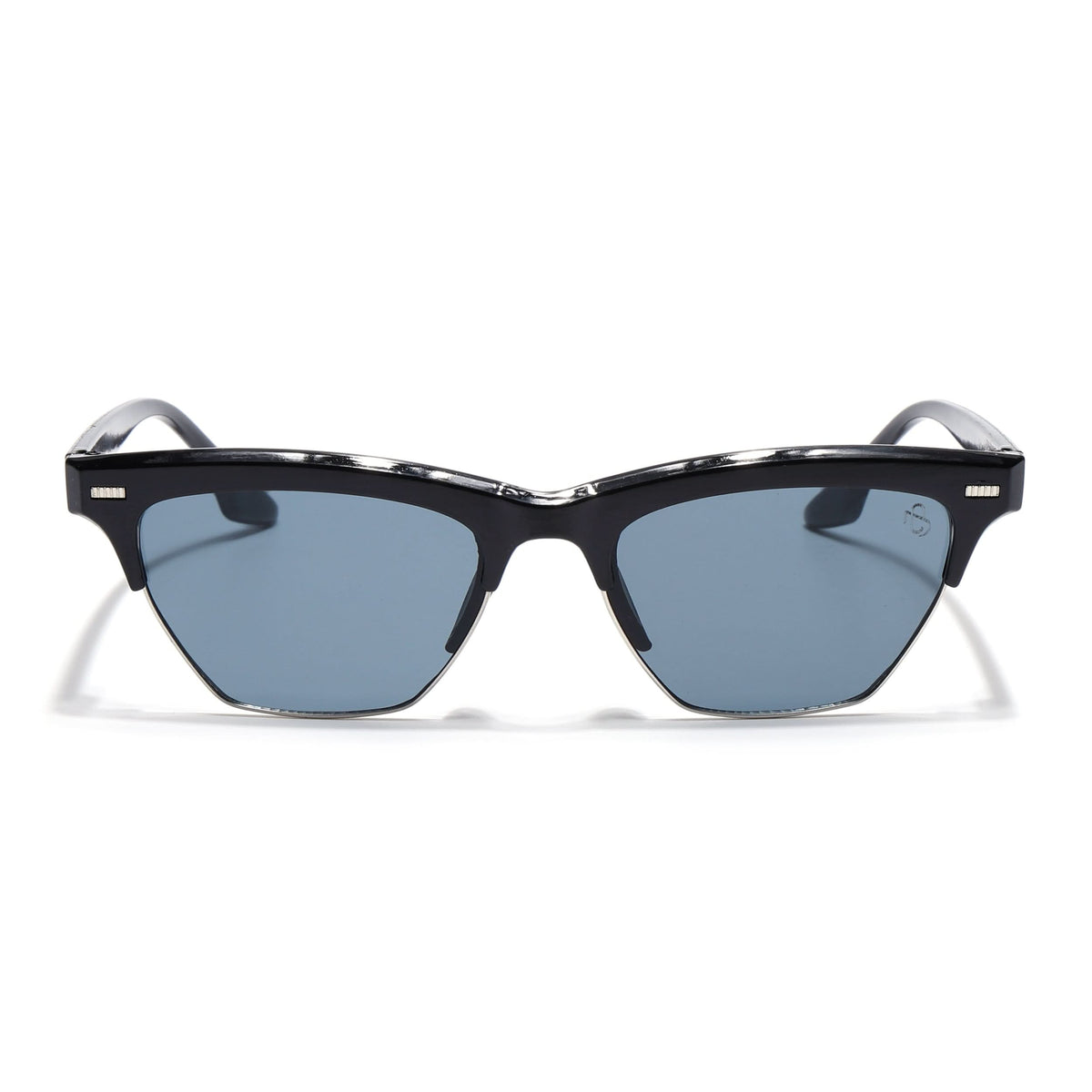 Eyejack Shine Black Half Rim Sunglasses for Men and Women - view 3